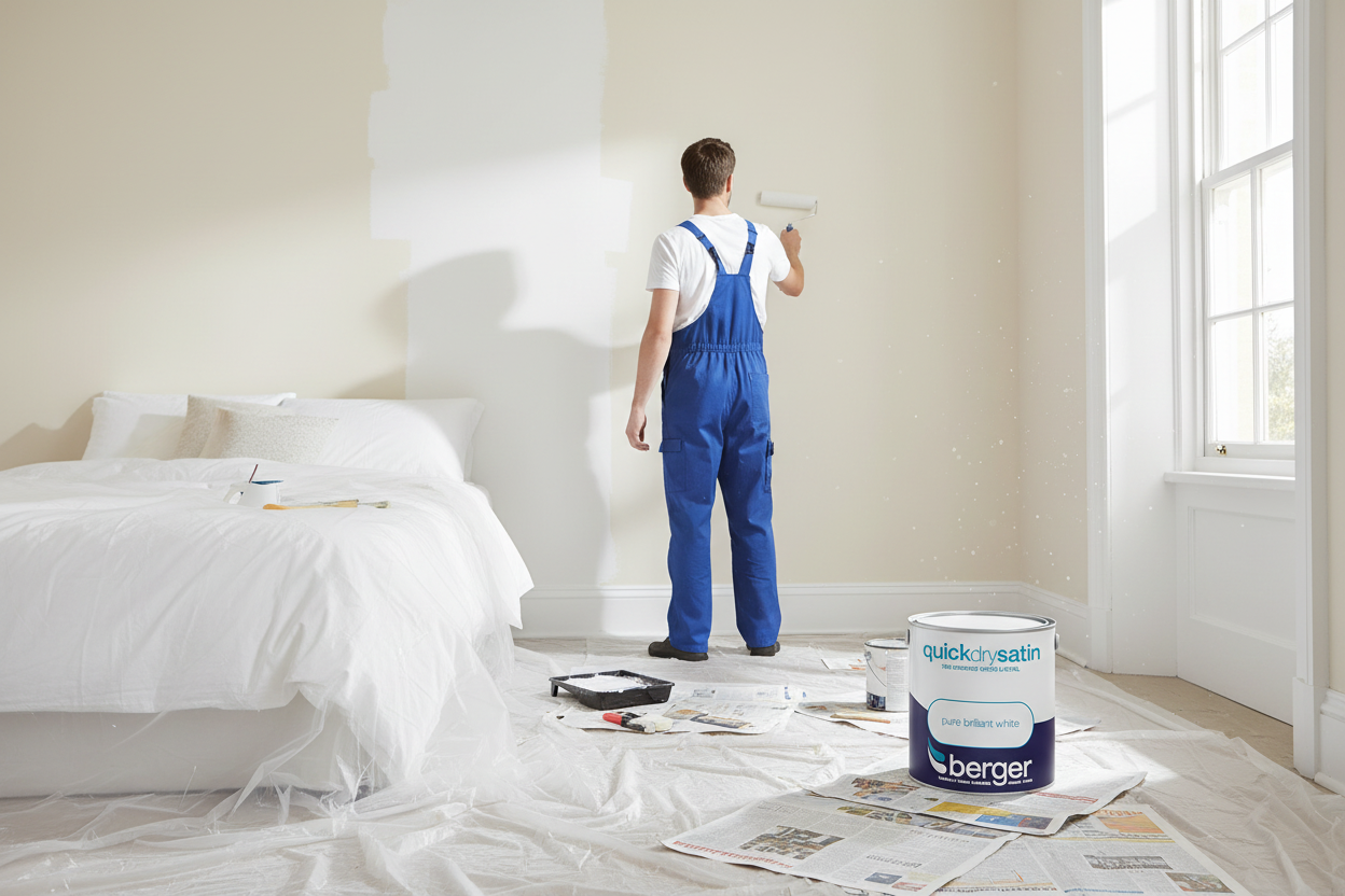 Berger Quick Dry Satin | Brilliant White | 1 x 2.5 Litre