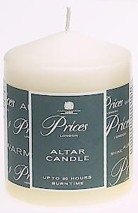 Price'S Candles - Altar Candle - 100Mm X 80Mm - Unscented - Up To 50 Hour Burn Time