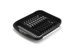 Addis 516468 Plate Dish Draining Rack, Soft Black, 33 X 39.5 X 6 Cm