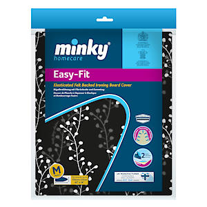Minky Pp23004003 Easy Medium Ironing Cover Fits Boards, 110 X 35 Cm, Black