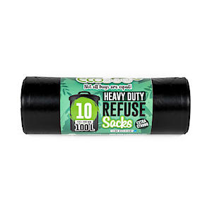 Ecobag - 10 Pack Extra Strong Heavy Duty Refuse Sacks - 100L