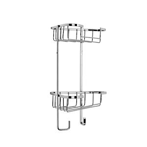 Croydex Chrome Corner Shower Caddy - Medium Two Tier