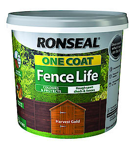 Ronseal Rslocflhg5L One Coat Fence Life, Harvest Gold, 5 Litre
