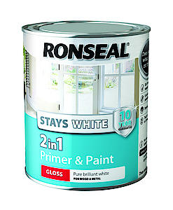Ronseal Rslsw21Mp750 Stay 2-In-1 Matt Paint, White, 750 Ml