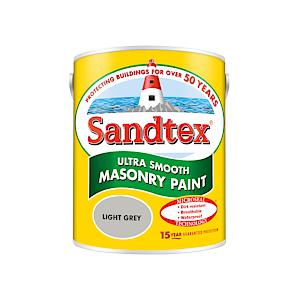 Sandtex Ultra Smooth Masonry Paint 5 Litre Stock Colours - Light Grey