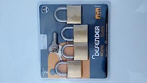 L27842 - Defender Brass Open Shackle Padlock