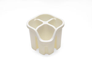 Addis 517940 Cutlery Utensil Drainer Caddy With 4 Compartments, Linen Cream, 14 X 14 X 13 Cm
