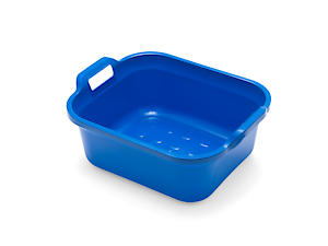 Addis Large Rectangular 10L Washing Up Bowl With Handles, Cobalt Blue