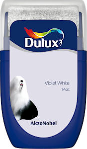 Dulux Walls & Ceilings Tester Paint, Violet White, 30 Ml