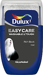 Dulux Easycare Washable & Tough Tester Paint, Rich Black, 30 Ml