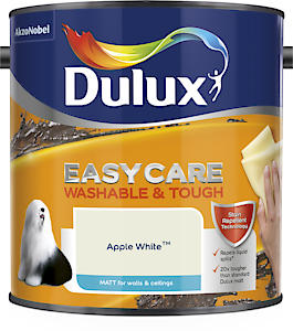 Dulux Easycare  Matt Emulsion Paint For Walls And Ceilings - Apple White  2.5L