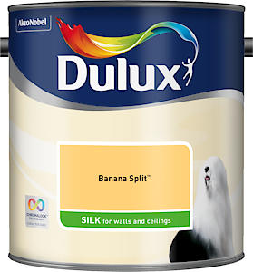Dulux Walls & Ceilings Silk Emulsion Paint, Banana Split, 2.5 Litres