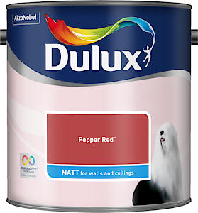 Dulux Walls & Ceilings Matt Emulsion Paint, Pepper Red, 2.5 Litres