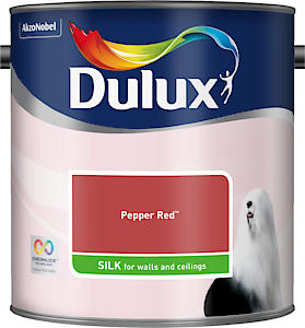 Dulux Walls & Ceilings Silk Emulsion Paint, Pepper Red, 2.5 Litres