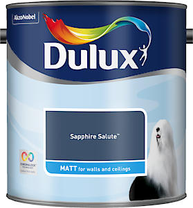 Dulux 5293076 Walls & Ceilings Matt Emulsion Paint, Sapphire Salute, 2.5 Litres