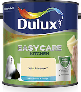 Dulux Easycare Kitchen Matt Emulsion Paint For Walls And Ceilings - Wild Primrose 2.5 Litres