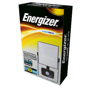 Energizer Security Led Light With Pir Motion Sensor,1800 Lumens, Outdoor, Daylight 20W, Black