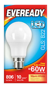 Eveready Led Bulb - Gls B22 806Lm Warm White