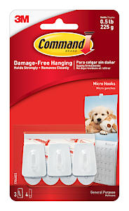 CMD Micro Hooks 3 Hooks 4 Strips