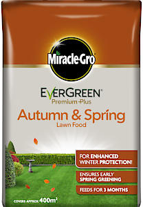 Miracle-Gro Evergreen Premium Plus Autumn & Spring Lawn Food 8 Kg - 400 M2, Green