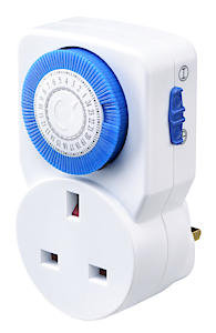 Masterplug Tms24-Mp Energy Saving Daily Mechanical Segment Timer Plug, White