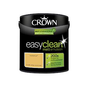 2.5L Crown Easy Clean Matt Emulsion Multi Surface Paint €“ Mustard Jar