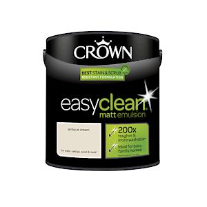 2.5L Crown Easy Clean Matt Emulsion Multi Surface Paint €“ Antique Cream