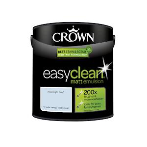 2.5L Crown Easy Clean Matt Emulsion Multi Surface Paint €“ Moonlight Bay