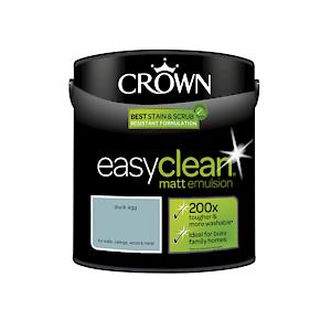 2.5L Crown Easy Clean Matt Emulsion Multi Surface Paint €“ Duck Egg