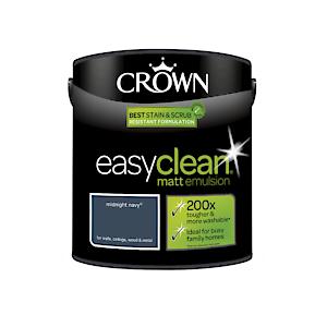 2.5L Crown Easy Clean Matt Emulsion Multi Surface Paint €“ Midnight Navy