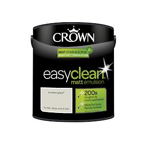 2.5L Crown Easy Clean Matt Emulsion Multi Surface Paint €“ Smoked Glass