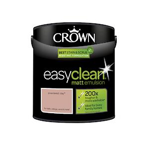 2.5L Crown Easy Clean Matt Emulsion Multi Surface Paint €“ Powdered Clay