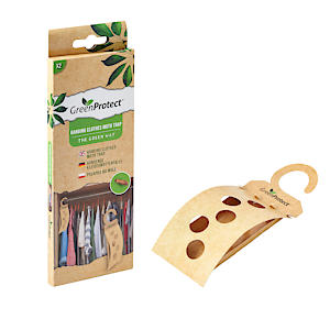 Green Protect Hanging Clothes Moth Trap | Odourless | 2 Pack | Easy Hangers