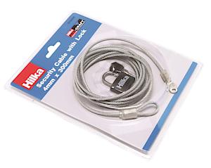 Hilka 3m x 4mm Security Cable With Lock - Silver