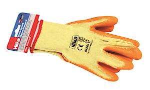 Hilka Branded Orange Latex Coated Work Gloves {Medium}