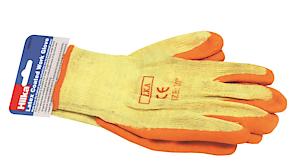 Hilka Branded Orange Latex Coated Work Gloves {Large}