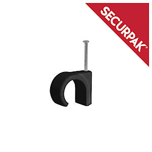 Cable Clips Round Black 7.0mm(20)
