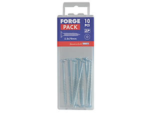 Forgepack Multi-Purpose Single Thread Screws | 5.0 X 70Mm | Zinc Plated | Pack 10