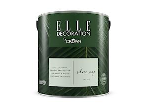 Elle Decoration By Crown 2.5L Flat Matt Emulsion Paint - Silver Sage No 311