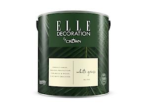 Elle Decoration By Crown 2.5L Flat Matt Emulsion Paint - White Grass No 305