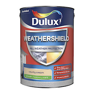 Dulux Weathershield Smooth Masonry Paint - County Cream - 5L
