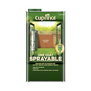 Cuprinol One Coat Sprayable Fence Treatment Autumn Gold 5 Litre