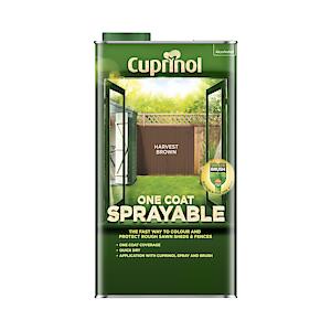 Cuprinol One Coat Sprayable Fence Treatment Harvest Brown 5 Litre