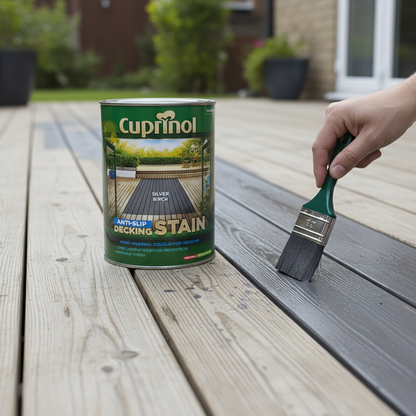 Dulux Cuprinol Anti-Slip Hardwearing Decking Stain - Silver Birch - 5L