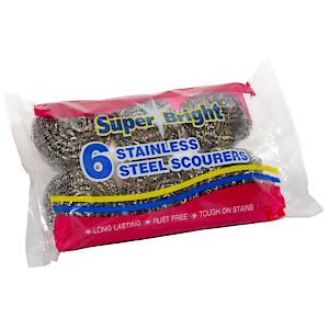 Stainless Steel Scourers | 6 Pack | Retail Packed&nbsp;
