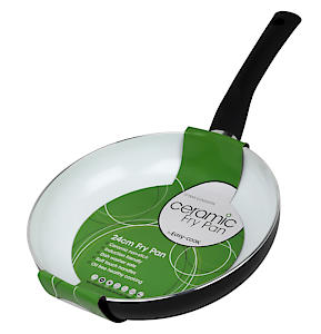 Easy Cook 1550 20Cm Ceramic Frying Pan, Metal, Black And White, 20 Cm