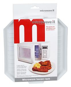 Microwave It Plastic Microwave Bacon Rack Crisper Defrosting Tray - White