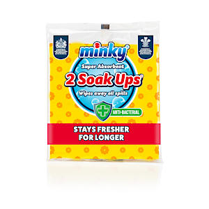 Minky Super Absorbent Anti-Bacterial Soak-Ups 2Pk