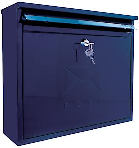 Burg-Wachter Midnight Blue Elegance Wall Mounted Galvanised Steel Lockable  Post Box