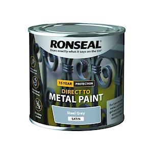 Ronseal Direct To Metal Paint Steel Grey Satin 250Ml
